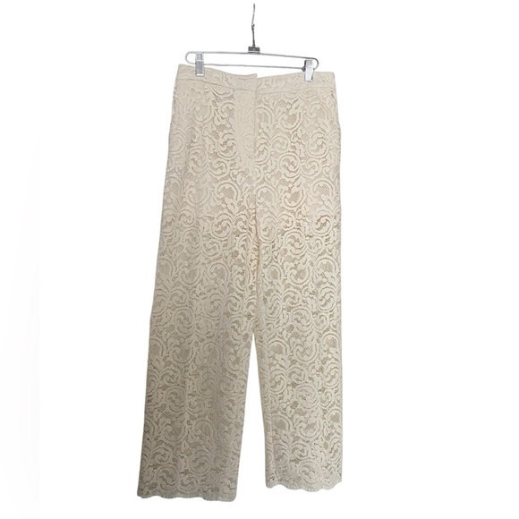 Zara Cream Lace Wide Leg Pants – Size S – NWT - Picture 1 of 12